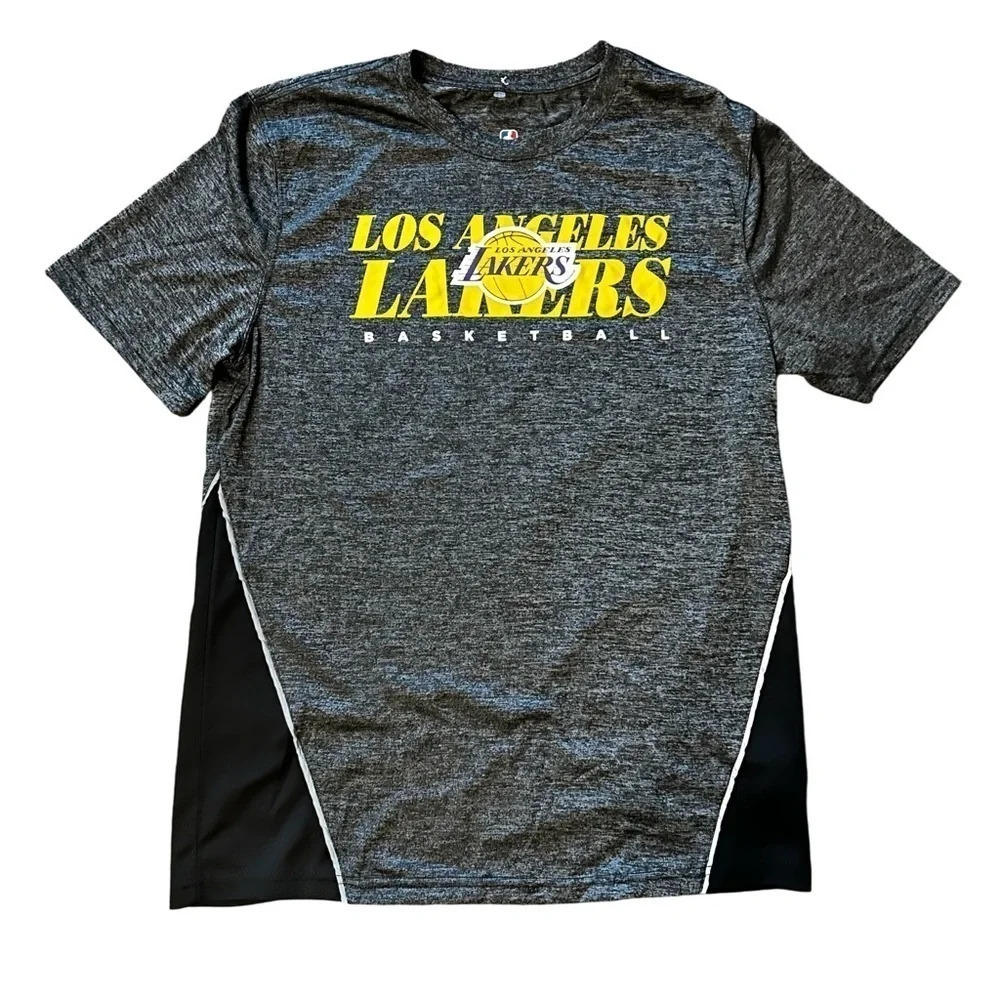 NBA Los Angeles‎ Lakers Basketball Tshirt Mens Medium Polyester Black Yellow